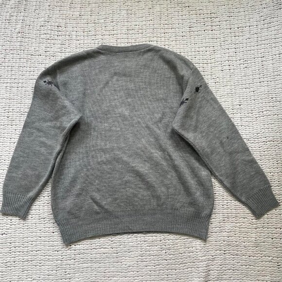 Men's Cavalli Classic Grey 90's Vintage Sweater - Size Medium - Picture 3 of 6